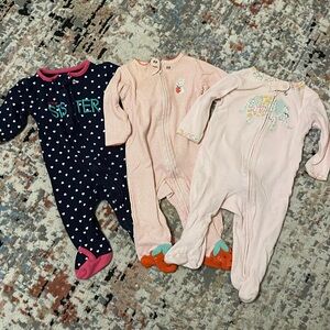 Baby girl footie pj bundle